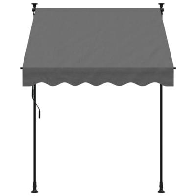 Luifel uittrekbaar 150x150 cm stof en staal antracietkleurig - thumbnail