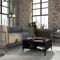Salontafel 60x60x30 cm bewerkt hout zwart - thumbnail