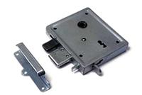 DX opleg klavier poortslot met hefschoot - doornmaat 60 mm - UKS BB 55/65B - incl. deurkrukgarnituur met schild (zwart) - staal verzinkt - thumbnail
