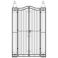 Poort 121x8x200 cm smeedijzer zwart - thumbnail