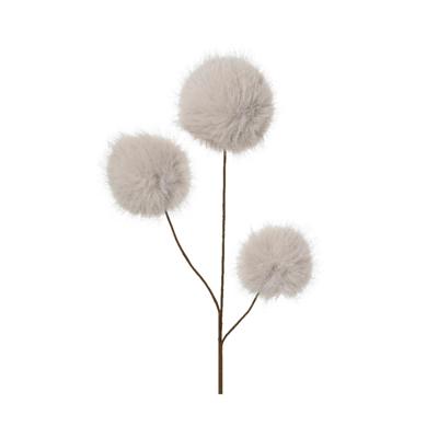 Kersttak Bollen Kunstbont Crème 70cm