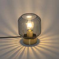 QAZQA Moderne tafellamp messing met smoke glas - Stiklo - thumbnail