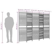 Kamerscherm 5 panelen poly rattan zwart - thumbnail