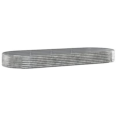 VidaXL Plantenbak 373x140x36 cm gegalvaniseerd staal zilverkleurig VidaXL Plantenbak 373x140x36 cm gegalvaniseerd staal zilverkleurig