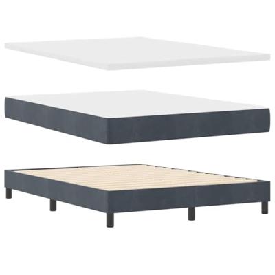 Boxspringbed met matras fluweel donkergrijs 160x200 cm