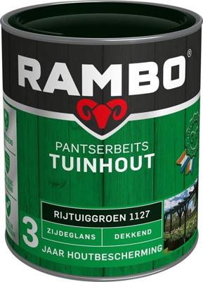 Rambo Pantserbeits Tuinhout Zijdeglans Dekkend - 750 ml Rijtuiggroen