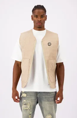 Black Bananas Monogram Quilted Vest Heren Bruin - Maat L - Kleur: Bruin | Soccerfanshop