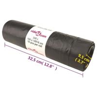 Vuilniszakken met trekkoorden 150 st 240 l zwart - thumbnail