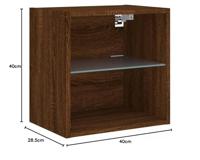 Nachtkastjes met LED's 2 st wandgemonteerd bruineikenkleurig - thumbnail