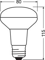 OSRAM HOMELIGHTING 4058075433281 LED-lamp Energielabel G (A - G) E27 Reflector 8.5 W = 100 W Warmwit (Ø x l) 80 mm x 113 mm 1 stuk(s) - thumbnail
