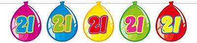 Vlaggenlijn ballonnen 21 jaar