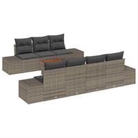 Tuinbankenset met kussen 8 pcs Grijs poly rattan - thumbnail