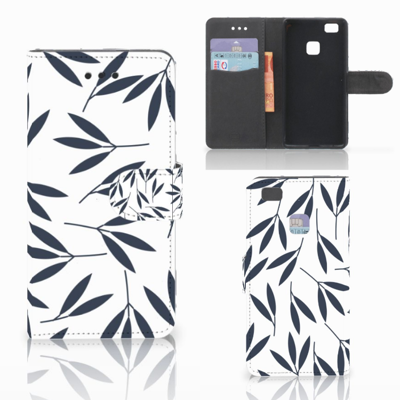 Huawei P9 Lite Hoesje Leaves Blue Huawei P9 Lite Hoesje Leaves Blue