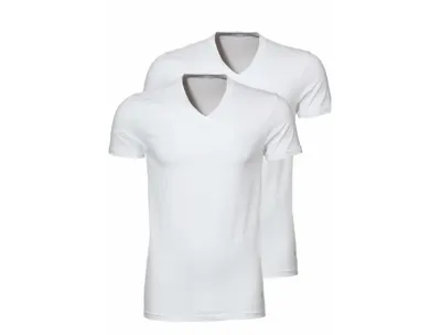 Heren T-Shirt V-hals 2-Pack- 30870 - XXL - Wit - XXL - XXL - XXL