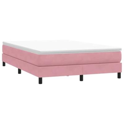 Boxspring zonder matras fluweel roze 160x220 cm