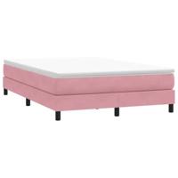 Boxspring zonder matras fluweel roze 160x220 cm - thumbnail