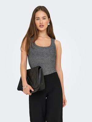 Only Onlea Glitter S/l 2-ways Top Jrs Noos Tops En Singlets Black Silver Glitter