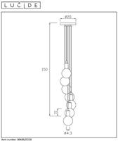 Lucide FIX - Hanglamp - 7xE27 - Zwart - thumbnail