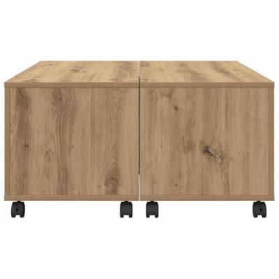 Salontafel artisanaal eikenkleurig 75 x 75 x 38 cm Bewerkt hout