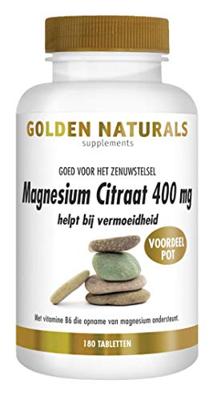 Golden Naturals Magnesium Citraat 400mg Tabletten Golden Naturals Magnesium Citraat 400mg Tabletten