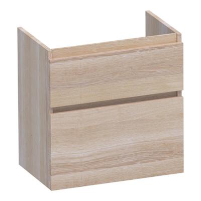 Brauer Delight - Onderkast Ondiep - 60 cm - met 2 Softclose Lades Greeploos en 1 Sifon Uitsparing - Lamellen Eiken Wit