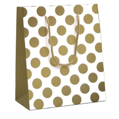 Cadeautasjes gold dots 19x10x23cm | 12 stuks