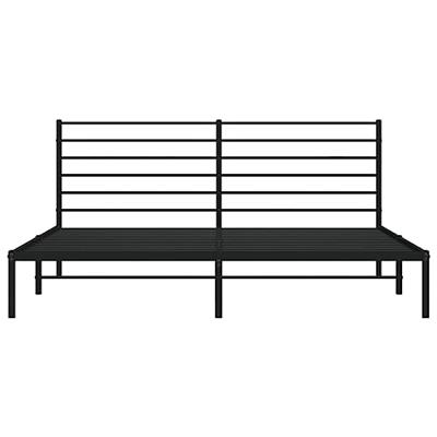Bedframe met hoofdbord metaal zwart 180x200 cm Bedframe met hoofdbord metaal zwart 180x200 cm