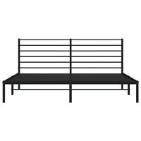 Bedframe met hoofdbord metaal zwart 180x200 cm - thumbnail