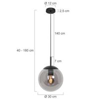Steinhauer Zwarte glazen hanglampBolique Ø 30cm - 3498ZW - thumbnail
