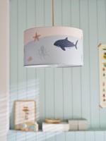 Zeedieren lampenkap blauw, bedrukt - thumbnail