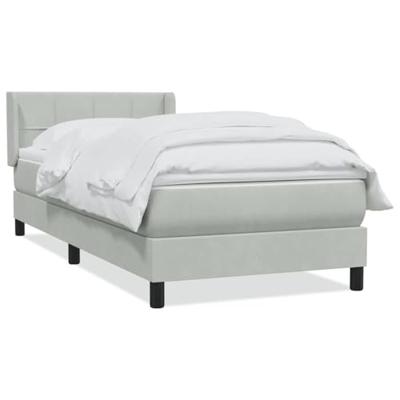 Boxspring met matras fluweel lichtgrijs 80x220 cm