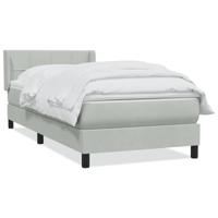 Boxspring met matras fluweel lichtgrijs 90x210 cm - thumbnail