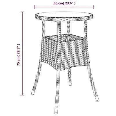 3-delige Tuinset met kussens poly rattan en acaciahout grijs
