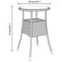 3-delige Tuinset met kussens poly rattan en acaciahout grijs - thumbnail