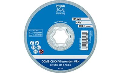PFERD TOOLS 42000052 Combiclick harde vliesschijf CC Ø 115 mm A 100 G voor fijnslijpen & finish voor haakse slijpers Diameter 115 mm