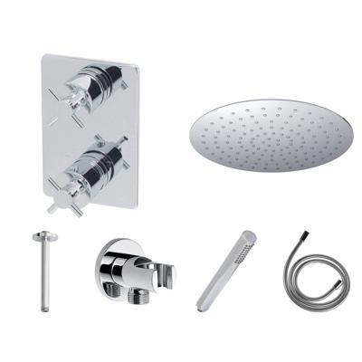 Thermostatische Inbouw Regendouche Set Wiesbaden Type 131 Plafondarm Ufo 20 cm Rond incl. Inbouwdeel Thermostatische Inbouw Regendouche Set Wiesbaden Type 131 Plafondarm Ufo 20 cm Rond incl. Inbouwdeel