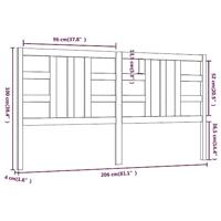 Hoofdbord 206x4x100 cm massief grenenhout honingbruin - thumbnail