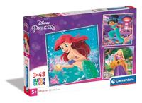 Disney Clementoni legpuzzel super color vierkant princess, 3x48st. - thumbnail