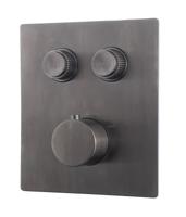 Wiesbaden Caral Klik Pro afbouwdeel inbouwthermostaat 2 weg gunmetal - thumbnail