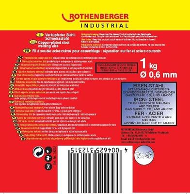 Staaldraad voor lassen Rothenberger Industrial 0,6 mm