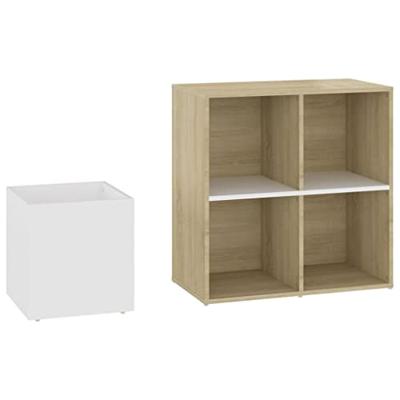 VidaXL Opbergkast 105x35,5x70 cm bewerkt hout wit en sonoma eikenkleur