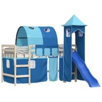 Gordijnen voor hoogslaper met tunnel en toren blauw - thumbnail