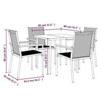 5-delige Tuinset textileen en staal zwart - thumbnail