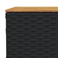 7-delige Loungeset met kussens poly rattan zwart - thumbnail