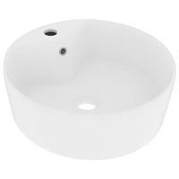 VidaXL Wastafel met overloop 36x13 cm keramiek matwit - thumbnail