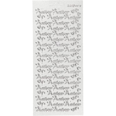 Creativ Company Stickers, kutsu, vel 10x23 cm, zilver, 1 vel