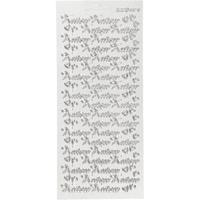 Creativ Company Stickers, kutsu, vel 10x23 cm, zilver, 1 vel - thumbnail