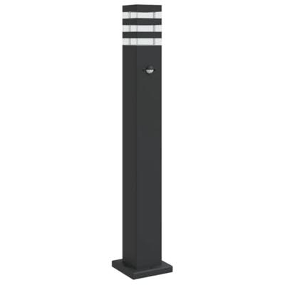 VidaXL Vloerlamp voor buiten met sensor 80 cm aluminium zwart - thumbnail