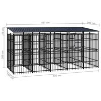 Hondenkennel met dak 9,22 m² staal - thumbnail