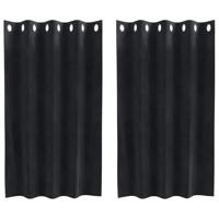 VidaXL Verduisterende gordijnen 2 pcs zwart 140 x 140 cm fluweel - thumbnail